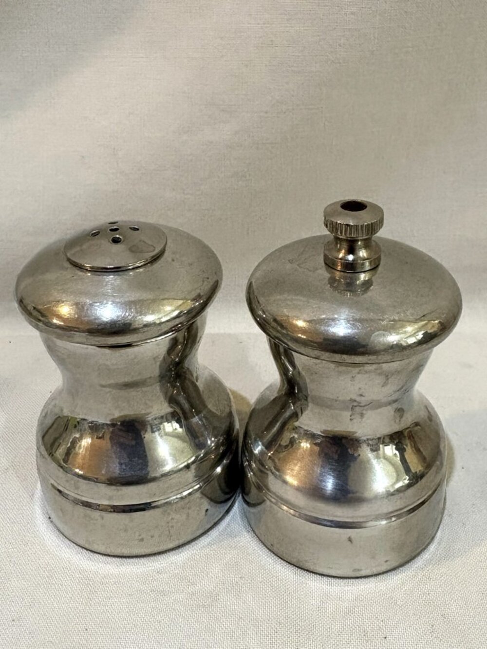 VTG MCM Verity Southall Pewter Saltshaker & Pepper Mill